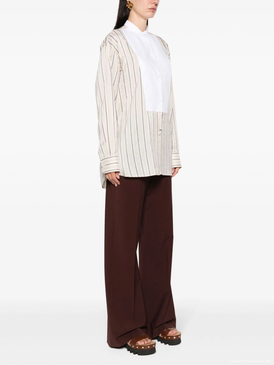 Affordable Women McCartney contrasting-panel shirt Stella striped 0719